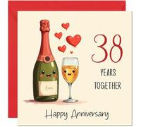 Carte de 38e anniversaire pour homme et femme - Carte d'anniversaire de 38 ans pour petite amie, petit ami, partenaire, cartes de vœux pour lui et elle