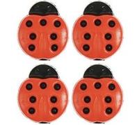 Carte de 4 boutons coccinelle - 13 x 15 mm - Rico Design(...) - Rouge Rouge G
