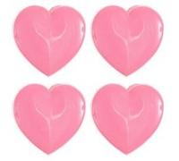 Carte de 4 boutons cœurs - 15 x 15 mm - Rico Design(...) - Rose Rose G