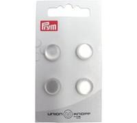 Carte de 4 boutons Rond en polyester à queue 12mm - Prym(...) - Blanc Blanc G