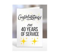 Carte de 40 ans de service, pour employé, collègue, patron, manager, superviseur, cadeau, anniversaire de travail, cadeaux pour homme, femme, lui, elle, félicitations sur 40 ans, A5-77_41