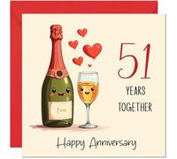 Carte de 51e anniversaire pour homme et femme - Carte d'anniversaire de 51 ans pour petite amie, petit ami, partenaire, cartes de vœux pour lui et elle