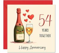 Carte de 54e anniversaire pour homme et femme - Carte d'anniversaire de 54 ans pour petite amie, petit ami, partenaire, cartes de vœux pour lui et elle