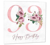 Carte de 93e anniversaire pour femmes - Cartes d'anniversaire florales pour femme de 93 ans, quatre-vingt-treize, quatre-vingt-treizième, dames, mamie, grand-mère, maman, tante, sœur, amie
