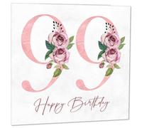 Carte de 99e Anniversaire pour Femmes - Cartes d'Anniversaire Florales pour Femme de 99 Ans, Quatre-vingt-dix-neuf, quatre-vingt-dix-neuvième, Mesdames, Nan, Grand-mère, Maman, Tante, Sœur, Mère, Amie