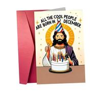Carte de anniversaire Jésus, note de blague amusante avec enveloppe - Carte de anniversaire pour hommes et femmes - Pour adultes, amoureux, famille, amis, maman, papa