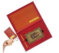 Carte de bénédiction du Nouvel An chinois, souvenir en cuivre à collectionner, carte de bénédiction de l'année du cheval - pour réussir l' de la chance, pour le voyage, les vacances en famille