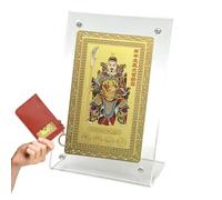 Carte de bénédiction pour le festival du printemps, souvenir portable en cuivre - Carte de protection de l'année du cheval, pour réussir l' de la chance, le succès pour sac, voyage, famille