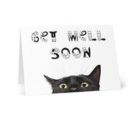 Carte de bon rétablissement avec chat noir Carte d'encouragement pour l'opération avec chats