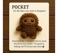 Carte de câlin en peluche « Your Furry Little Encourager » - Jeton de poche avec cartes positives - Joli soutien émotionnel - Cadeau inspirant pour la famille et les amis, pour une fête d'anniversaire