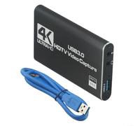 Carte de capture 4K 60 Hz USB 3.0 pour commutateur PS5 pour Xbox Live Streaming Gaming Enregistrement 1080p HD (Noir)