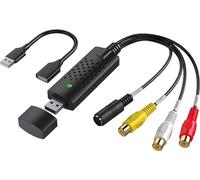 Carte de Capture Audio vidéo convertiss,RCA Le convertisseur USB 2.0 numérise et édite la vidéo de n'importe Quelle Source analogique Comprenant Le magnétoscope VHS DVD