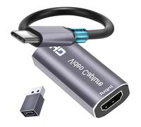 Carte de capture HDMI 4K Cam Link - Carte de capture vidéo HDMI vers 1080p de type C pour système Windows Mac OS pour streaming de jeux et réunions avec adaptateur USB C pour régler PS3 4, Switch,