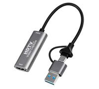 Carte de Capture HDMI, 4K Carte d'acquisition Vidéo, Entrée USB C 1080P 60FPS HD Enregistrement Streaming Jeux OBS Carte Acquisition pour Switch 2 PS5 4 Xbox MacBook iPad Air Caméra