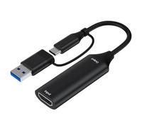 Carte de capture vidéo 4K USB + type C vers enregistreur vidéo HDTV pour caméscope de jeu, caméra de diffusion en direct, câble HDMI en aluminium
