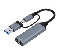 Carte de capture vidéo 4K USB + type C vers enregistreur vidéo HDTV pour caméscope de jeu, caméra de diffusion en direct, câble HDMI en aluminium
