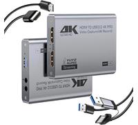 carte de capture vidéo HDMI 4K, audio et USB 3.0 4K HDMI Loop-Out, 1080P 60FPS/2K 30FPS Vidéo de Jeu pour Streaming Fonctionne pour PS5/Switch/Caméra/PC/OBS