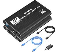 Carte de Capture vidéo HDMI 4K, USB 3.0 1080P 60FPS, Carte de Capture Nintendo Switch pour Streaming, Jeux et Diffusion, Fonctionne avec Xbox Series X/S, Xbox One X/S, PS4, PS5, OBS, Appareil Photo