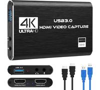 Carte de Capture vidéo HDMI 4K,USB 3.0 1080P 60FPS,Carte de Capture Nintendo Switch pour Streaming,Jeux et Diffusion,Fonctionne avec Xbox Series X/S,Xbox One X/S,PS4,PS5,OBS,Appareil Photo