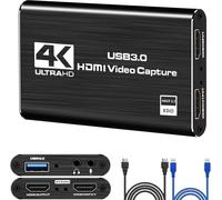 Carte De Capture Vidéo Hdmi 4k,Usb 3.0 1080p 60fps Enregistreur Vidéo Nintendo Capture Card Pour Streaming Gaming Et Broadcasting,Fonctionne Avec Xbox Series X/S,Xbox One X/S,Ps4,(Noir)