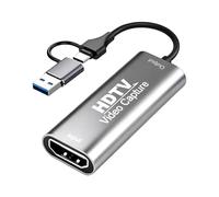 Carte de Capture Vidéo HDMI 4K vers USB 3.0 Type-C, 1080P 30FPS, Adaptateur USB-A/C Inclus, pour Streaming Jeux Vidéo, Enseignement et Enregistrement sur PC Mac Switch PS5 Xbox Quest 3
