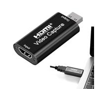 Carte de Capture Vidéo HDMI USB 1080P, Adaptateur HDMI vers USB, Carte d'Acquisition Vidéo pour Streaming, Adaptateur USB HDMI Plug & Play pour PC Console Caméra Compatible OBS Youtube et Twitch