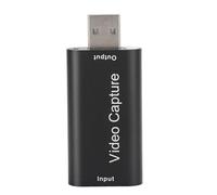 Carte de capture video HDMI USB 2.0, boitier d'enregistrement de diffusion en direct unidirectionnel, compatible avec OBSblack
