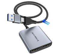 Carte de Capture Vidéo, Lemorele 1080P@60Hz HDMI vers USB A/USB C Carte de Capture Audio HDMI pour L'édition Vidéo, Les Jeux, l'enseignement, Compatible avec Le Système Windows Mac OS, etc.