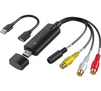 Carte de capture vidéo USB, convertisseur audio vidéo RCA vers USB, convertisseur vidéo VHS Mini DV VCR Hi8 DVD vers convertisseur numérique pour PC, TV, lecteur de cassette, caméscope, compatible PAL