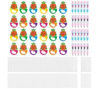 Carte de carotte - Cadeaux de vacances - Stylo à bille 4 en 1 - Coffret cadeau complet avec cartes de vœux - Sac à bonbons pour une utilisation festive - Stylos multicolores