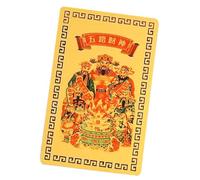 Carte de chance du dieu de la richesse, carte du dieu chinois de la richesse | Carte chinoise Feng Shui du dieu de la richesse, carte talisman dorée pour amis de la famille