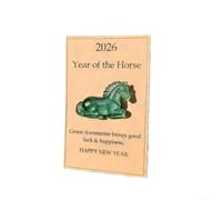 Carte de cheval 3D en résine basée sur le thème de l'année du cheval mesurant 5 cm avec intégration de tons violets et verts pour une utilisation significative (C Green Seat)