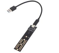 Carte de circuit imprimé exposé SSD adaptateur pour une interface USB 3.1 | Câble USB attaché, connecteur hôte de type A, disposition de l'adaptateur ouvert, format de connexion physique clairement