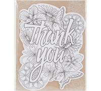 Carte de coloriage d coup e avec enveloppe 13,3 x 18,4 cm - Merci