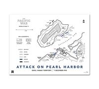 Carte de combat Attack On Pearl Harbor | 40,6 x 30,5 cm | Sans cadre