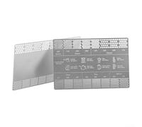 Carte de comparaison d'épaisseur de broyage de café portable en acier inoxydable pour une identification précise de la taille de mouture dans toutes les méthodes de brassage (argenté)