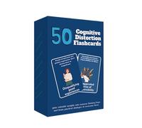 Carte de compétence - Distorsions cognitives - Carte d'affirmation - Carte flash en papier | Carte de 50 feuilles portable pour soutenir la santé mentale pour la pratique consciente, affirmations pour
