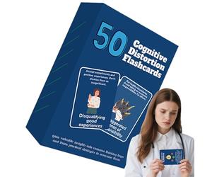 Carte de compétences, distorsions cognitives, affirmations, outil portable avec 50 feuilles pour la régulation des émotions, l'amélioration des relations et la pleine conscience