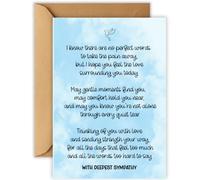 Carte de condoléances avec poème - Carte de condoléances pour deuil et | Poème de condoléances nuage bleu avec motif colombe adapté pour perte ou souvenir, carte texturée 300 g/m², enveloppe kraft