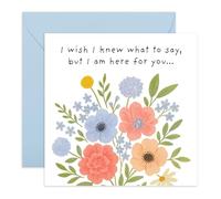 Carte de condoléances - Carte « Wish I Knew What to Say » - Message de soutien attentionné pour ami, sœur, frère, maman, papa, partenaire, collègue pendant les moments difficiles