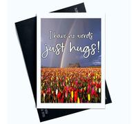 Carte de condoléances « I Have No Words Just Hugs » - Carte de condoléances simples et sincères pour les moments difficiles - Réconfortant le soutien en deuil - Cartes de vœux pour lui pour elle SP90