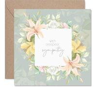 Carte de condoléances Lily pour homme et femme - Bouquet de condoléances les plus profondes - Cartes de deuil pour adultes, cartes de vœux de condoléances « Thinking of You » de 145 mm