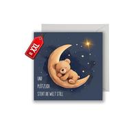 Carte de condoléances pour enfant étoilé avec enveloppe - Carte de condoléances sensible « Und plötzlich steht die Welt still» - Carte de condoléances sincère pour perte d'enfant - Fausse couche