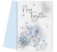 Carte de condoléances pour la perte de maman, papa, mari ou femme Motif floral Never Forgotten Carte de vœux de deuil