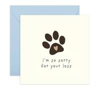 Carte de condoléances pour perte d'animaux de compagnie - Motif cœur simple empreinte de patte - Soutien réconfortant au deuil - Pour les amoureux des chiens, propriétaires d'animaux domestiques, ami