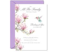 Carte de condoléances réconfortante - Mots doux pour les jours difficiles - Fleurs de magnolia rose doux et motif délicat de colibri - Une façon réfléchie de montrer son soutien - Format A5, enveloppe