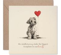 Carte de condoléances sentimentales - Mots tendres pour un moment difficile - Chiot de style crayon avec illustration de ballon en forme de cœur - Une façon douce de montrer votre attention - Carré de
