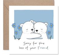 Carte de condoléances - Sorry For Loss of Your Friend - Carte de deuil pour meilleure amie et meilleure amie, 145 mm x 145 mm
