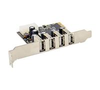Carte de conversion PCI-E vers 4 ports USB 2.0, carte adaptatrice USB 2.0 PCIe, chipset MCS9990 permettant le remplacement à chaud de la carte