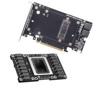 Carte de conversion pour poste de travail PCIe, SXM2 vers PCIe X16 avec support en métal et disposition de connecteur visible pour les constructions matérielles